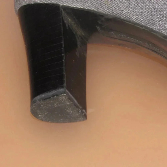 ETIENNE AIGNER Clara Gray Fabric Black Bow Block Heels Pumps Shoes Size 8M - Picture 6 of 6